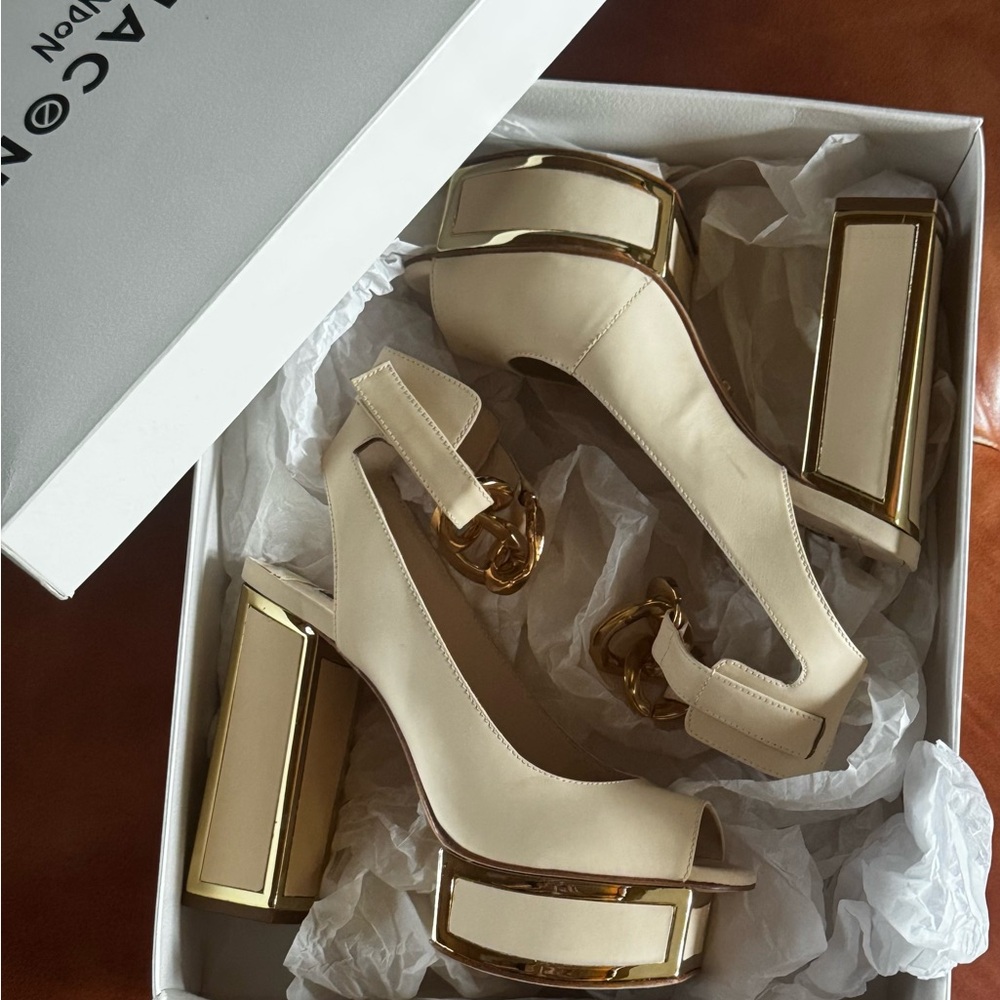 KAT MACONIE Elegant nude and Gold Women's Heels